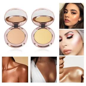 Professional wholesale no logo vegan natural brightening single color glitter contour powder highlight powder