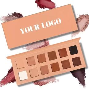 12 colors eyeshadow palette custom private label waterproof nude eyeshadow palette