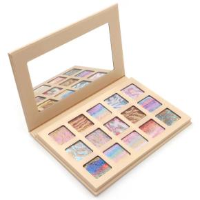 Fashion new trend glitter multicolor marble texture 15 color eyeshadow palette private label