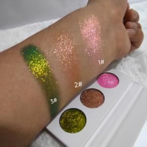 Customized LOGO pressed 9-color multi-chrome glitter eyeshadow double chrome chameleon eyeshadow palette