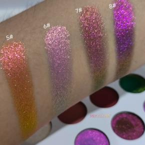 Cosmetics factory customized 16 color eye shadow matte multi-chrome glitter eye shadow palette
