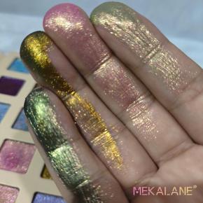 Custom 20-color multi-chrome chameleon glitter eyeshadow palette vegan