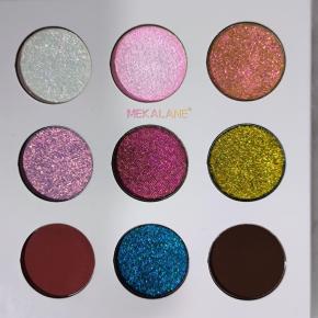 9 Color Matte Vegan Eyeshadow Palette Multi Chrome Glitter Customized Logo Makeup Eyeshadow Palette