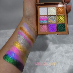 Customized LOGO beautiful texture eyeshadow 9 colors multi-chrome glitter eyeshadow palette